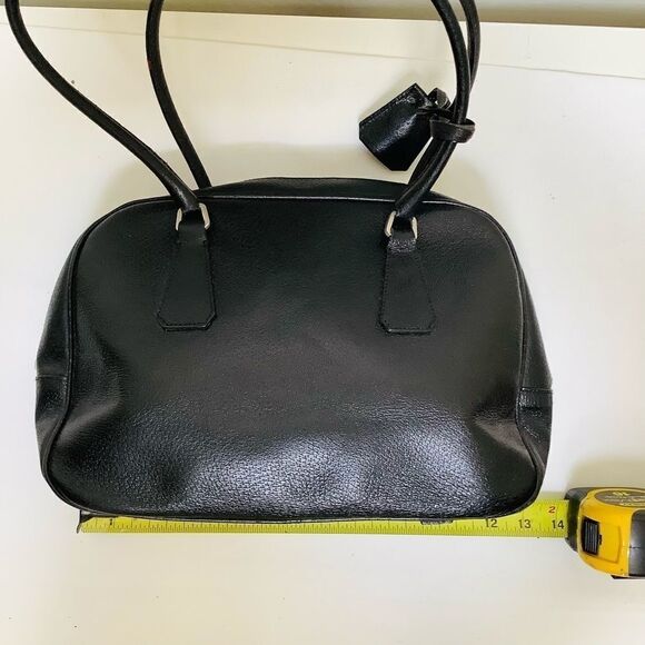 VINTAGE PRADA BOWLING BAG BOSTON BAG BLACK LEATHER EUC SHOULDER BAG PERFECTION - Picture 10 of 15